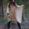 PONCHO DE VICUÑA V216 - HILADO FINO, BORDADO - SOLO POR PEDIDO