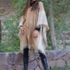 PONCHO DE VICUÑA V216 - HILADO FINO, BORDADO - SOLO POR PEDIDO - Imagen 3