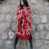 PONCHO ATADO A002/04 - ROJO – UN PAÑO - TRAMA Y URDIMBRE FINA CAMPO COMPLETO – SE REALIZA POR PEDIDO - Imagen 2