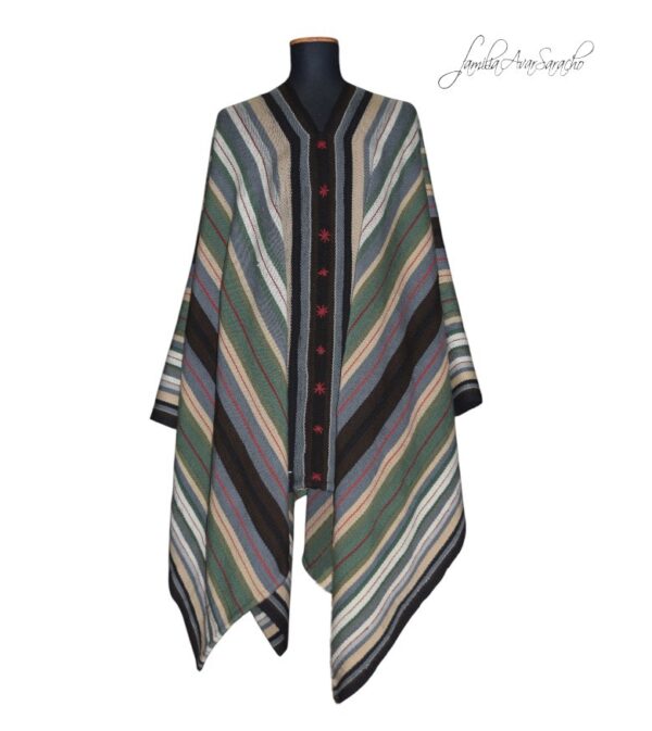 PONCHO DE OVEJA O006/009 JESUITICO "Serie de Recreación de Ponchos Históricos" - DISPONIBLE