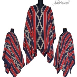 PONCHO ATADO A100 PEHUENCHE -  UN PAÑO - TRAMA Y URDIMBRE FINA - DISPONIBLE